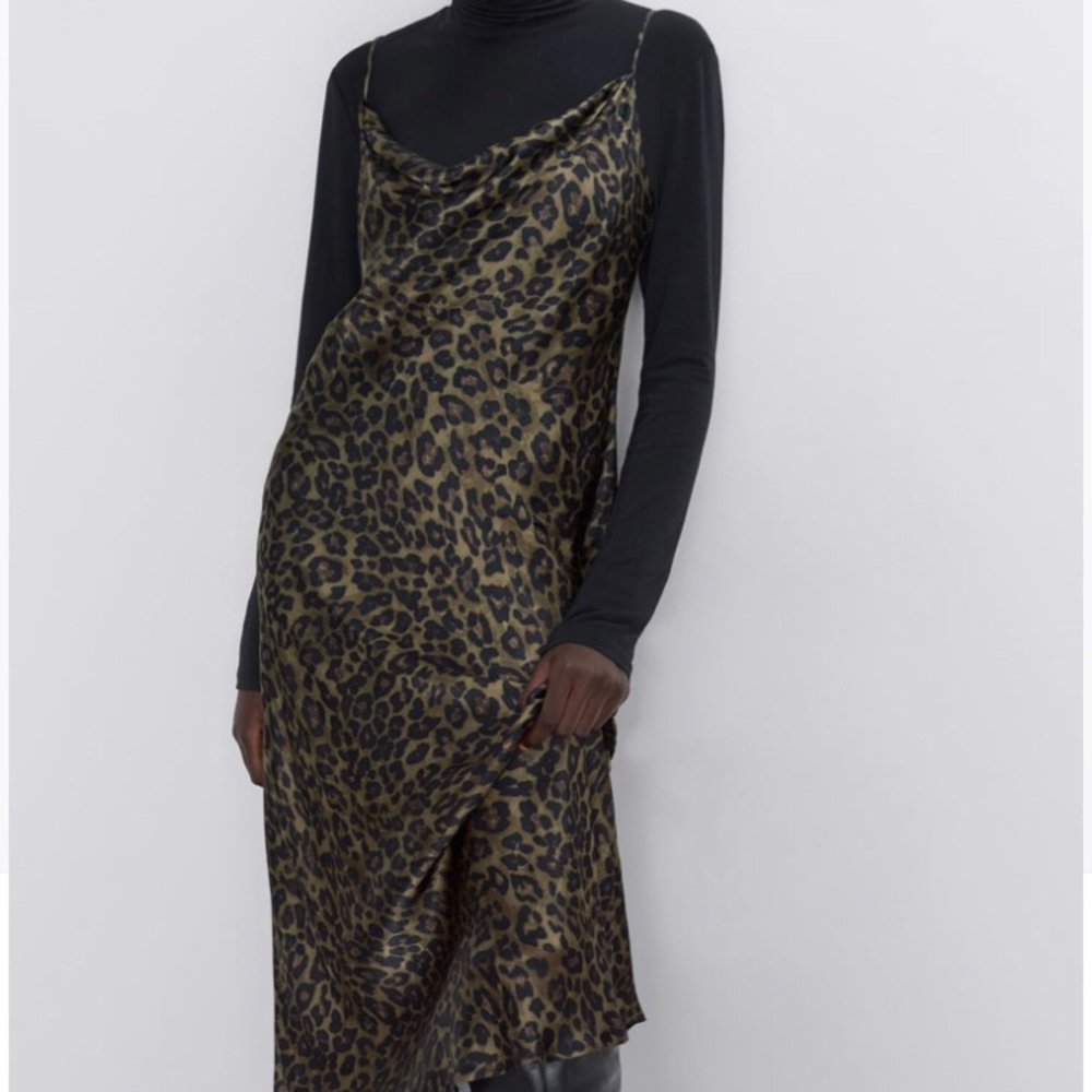 Silk leopard print dress